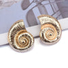 1 Pair Vacation Conch Plating Metal Ear Studs