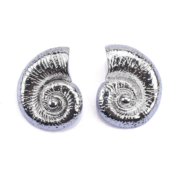 1 Pair Vacation Conch Plating Metal Ear Studs