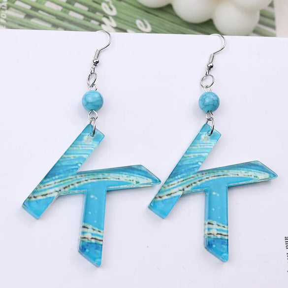 1 Pair Vacation Letter Arylic Drop Earrings