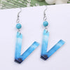 1 Pair Vacation Letter Arylic Drop Earrings