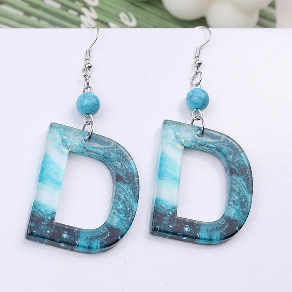 1 Pair Vacation Letter Arylic Drop Earrings