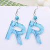 1 Pair Vacation Letter Arylic Drop Earrings