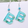 1 Pair Vacation Letter Arylic Drop Earrings