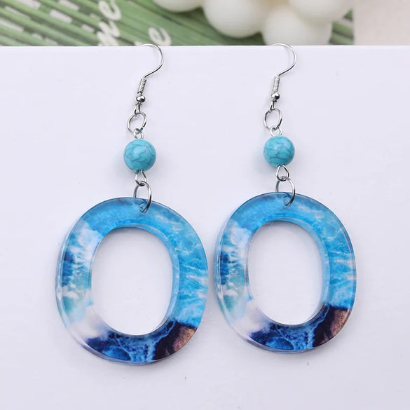 1 Pair Vacation Letter Arylic Drop Earrings