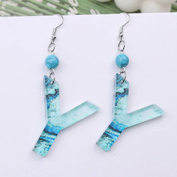 1 Pair Vacation Letter Arylic Drop Earrings