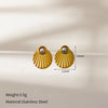 1 Pair Vacation Simple Style Classic Style Moon Shell 304 Stainless Steel Ear Studs