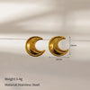1 Pair Vacation Simple Style Classic Style Moon Shell 304 Stainless Steel Ear Studs