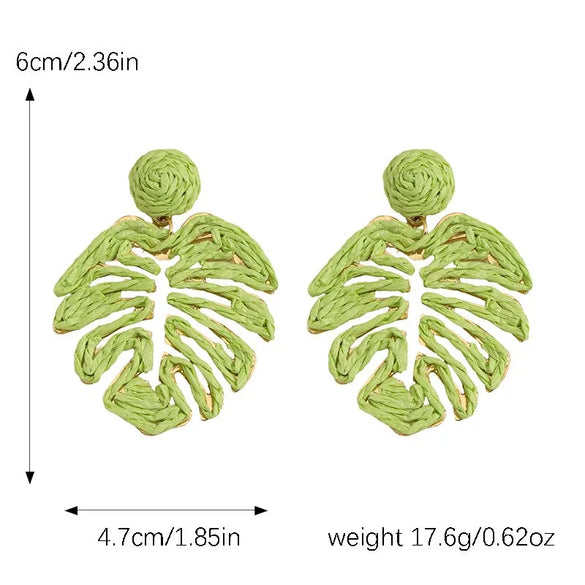 1 Pair Vacation Simple Style Flower Alloy Raffia Earrings