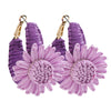 1 Pair Vacation Simple Style Flower Alloy Raffia Earrings