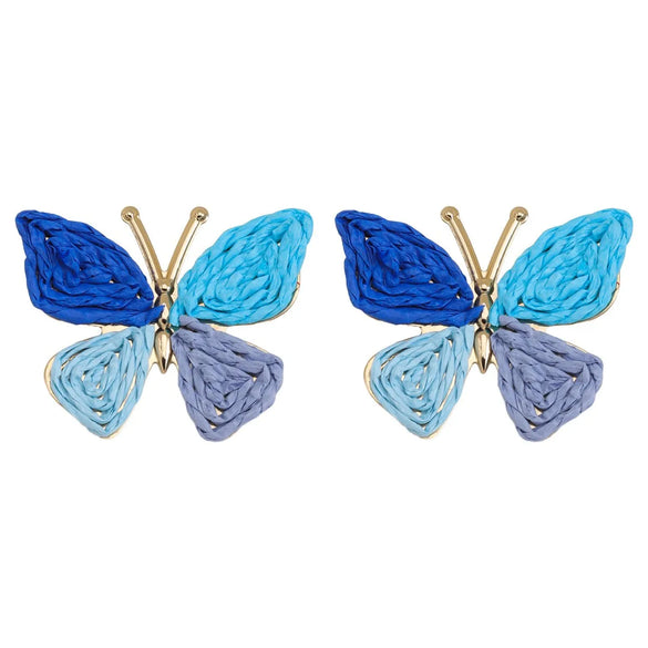 1 Pair Vacation Simple Style Flower Alloy Raffia Earrings