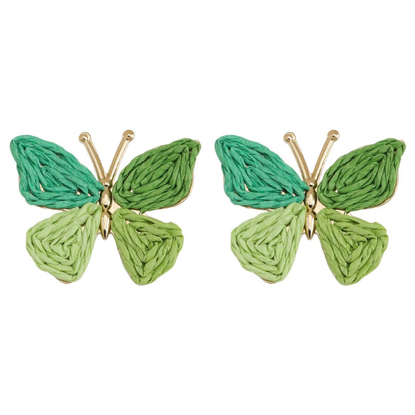 1 Pair Vacation Simple Style Flower Alloy Raffia Earrings