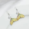 1 Pair Vacation Sweet Color Block Fish Tail Arylic Imitation Pearl Drop Earrings