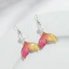 1 Pair Vacation Sweet Color Block Fish Tail Arylic Imitation Pearl Drop Earrings