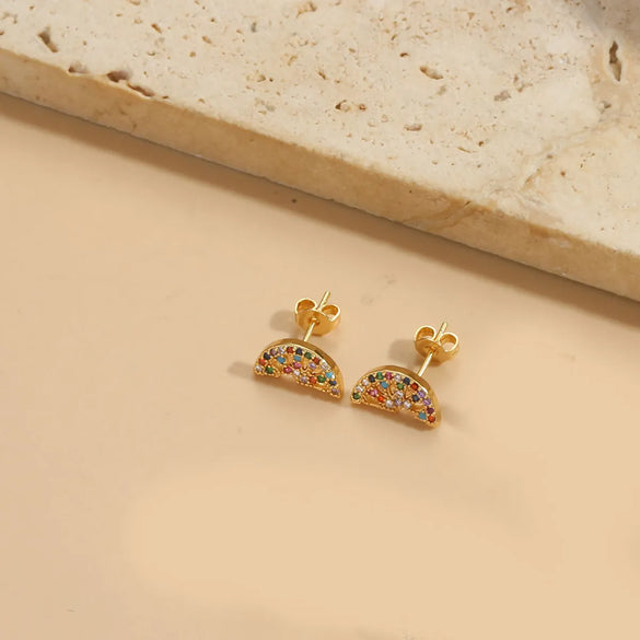 1 Pair Vintage Style Bow Knot Inlay Copper Zircon 14K Gold Plated Earrings