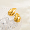 1 Pair Vintage Style C Shape Water Droplets Heart Shape Plating Inlay Stainless Steel Zircon 18k Gold Plated Ear Studs
