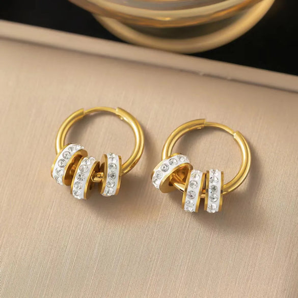 1 Pair Vintage Style Circle Starfish Plating Stainless Steel Hoop Earrings