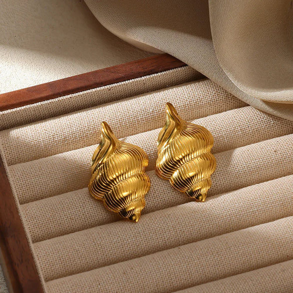 1 Pair Vintage Style Classic Style Conch Shell Plating 304 Stainless Steel Ear Studs
