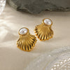 1 Pair Vintage Style Classic Style Conch Shell Plating 304 Stainless Steel Ear Studs