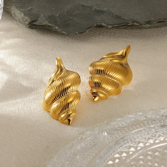 1 Pair Vintage Style Classic Style Conch Shell Plating 304 Stainless Steel Ear Studs