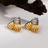 1 Pair Vintage Style Classic Style Triangle Geometric Spiral Stripe Plating 304 Stainless Steel 18K Gold Plated Ear Studs