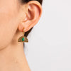 1 Pair Vintage Style Classic Style Water Droplets Inlay 304 Stainless Steel Malay Jade 18K Gold Plated Drop Earrings