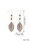 1 Pair Vintage Style Ethnic Style Leaves Butterfly Hollow Out Wood Drop Earrings