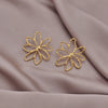 1 Pair Vintage Style Exaggerated Asymmetrical Quadrilateral Flower Plating Inlay 304 Stainless Steel Artificial Pearls 18K Gold Plated Ear Studs