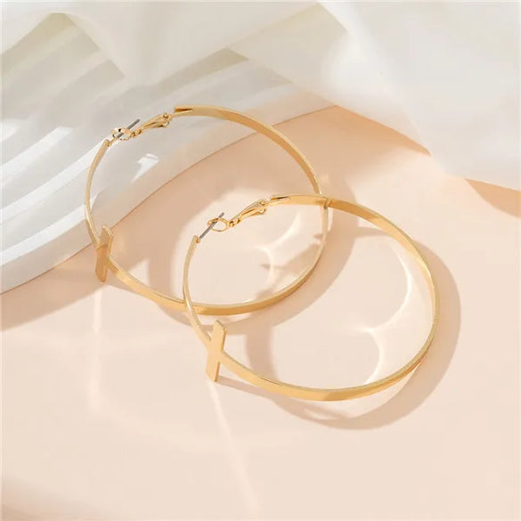 1 Pair Vintage Style Exaggerated Round Alloy Earrings