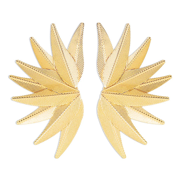 1 Pair Vintage Style Exaggerated Streetwear Leaves Irregular Iron Ear Studs