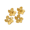 1 Pair Vintage Style Flower Polishing Plating Inlay 304 Stainless Steel Artificial Pearls 18K Gold Plated Ear Studs
