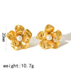 1 Pair Vintage Style Flower Polishing Plating Inlay 304 Stainless Steel Artificial Pearls Zircon 18K Gold Plated Ear Studs