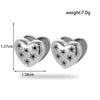 1 Pair Vintage Style French Style Simple Style C Shape Round Heart Shape Plating Inlay 304 Stainless Steel Zircon Earrings