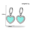 1 Pair Vintage Style French Style Simple Style Heart Shape Plating Inlay Stainless Steel Zircon 18k Gold Plated Drop Earrings