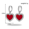 1 Pair Vintage Style French Style Simple Style Oil Painting Heart Shape 304 Stainless Steel Zircon Drop Earrings Ear Studs