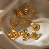1 Pair Vintage Style French Style Starfish Conch Shell Plating 304 Stainless Steel Ear Studs