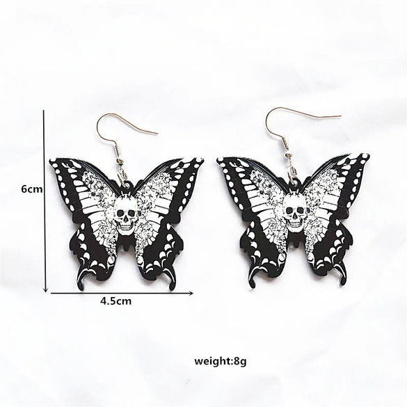 1 Pair Vintage Style Funny Butterfly Arylic Metal Drop Earrings