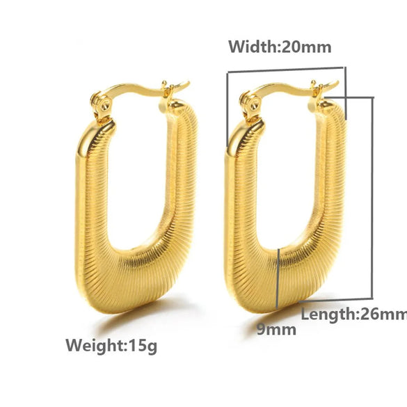 1 Pair Vintage Style Geometric Plating Stainless Steel 18k Gold Plated Earrings