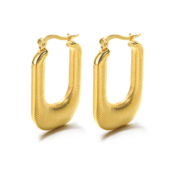 1 Pair Vintage Style Geometric Plating Stainless Steel 18k Gold Plated Earrings