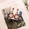 1 Pair Vintage Style Geometric Round Inlay Alloy Crystal Drop Earrings
