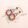 1 Pair Vintage Style Geometric Round Inlay Alloy Crystal Drop Earrings