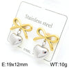 1 Pair Vintage Style Heart Shape Bow Knot 304 Stainless Steel 18K Gold Plated Drop Earrings