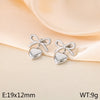 1 Pair Vintage Style Heart Shape Bow Knot 304 Stainless Steel 18K Gold Plated Drop Earrings