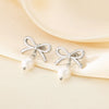 1 Pair Vintage Style Heart Shape Bow Knot 304 Stainless Steel 18K Gold Plated Drop Earrings