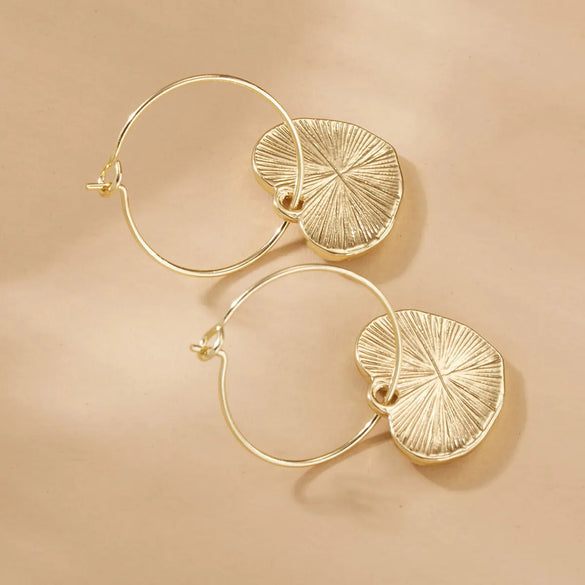 1 Pair Vintage Style Heart Shape Copper Plating 14k Gold Plated Drop Earrings