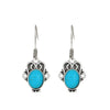 1 Pair Vintage Style Heart Shape Inlay Alloy Turquoise Silver Plated Drop Earrings