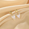 1 Pair Vintage Style Heart Shape Plating 304 Stainless Steel Drop Earrings