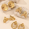 1 Pair Vintage Style IG Style Irregular Conch Fish Tail 304 Stainless Steel 18K Gold Plated Ear Studs