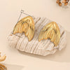 1 Pair Vintage Style IG Style Irregular Conch Fish Tail 304 Stainless Steel 18K Gold Plated Ear Studs