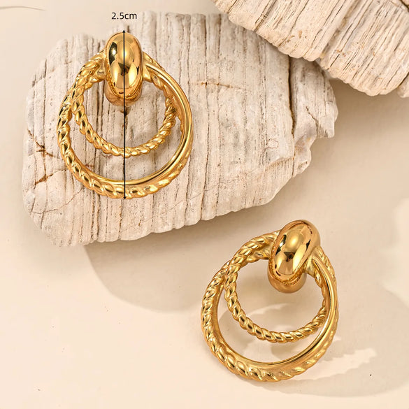 1 Pair Vintage Style IG Style Irregular Conch Fish Tail 304 Stainless Steel 18K Gold Plated Ear Studs
