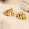 1 Pair Vintage Style IG Style Irregular Conch Fish Tail 304 Stainless Steel 18K Gold Plated Ear Studs
